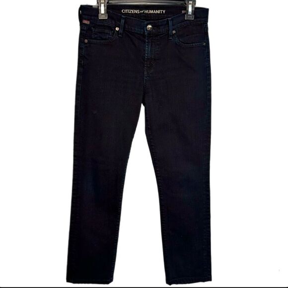 Citizens of Humanity COH Elson Medium Rise Straight Leg Black Jeans Size 28 - Picture 1 of 16